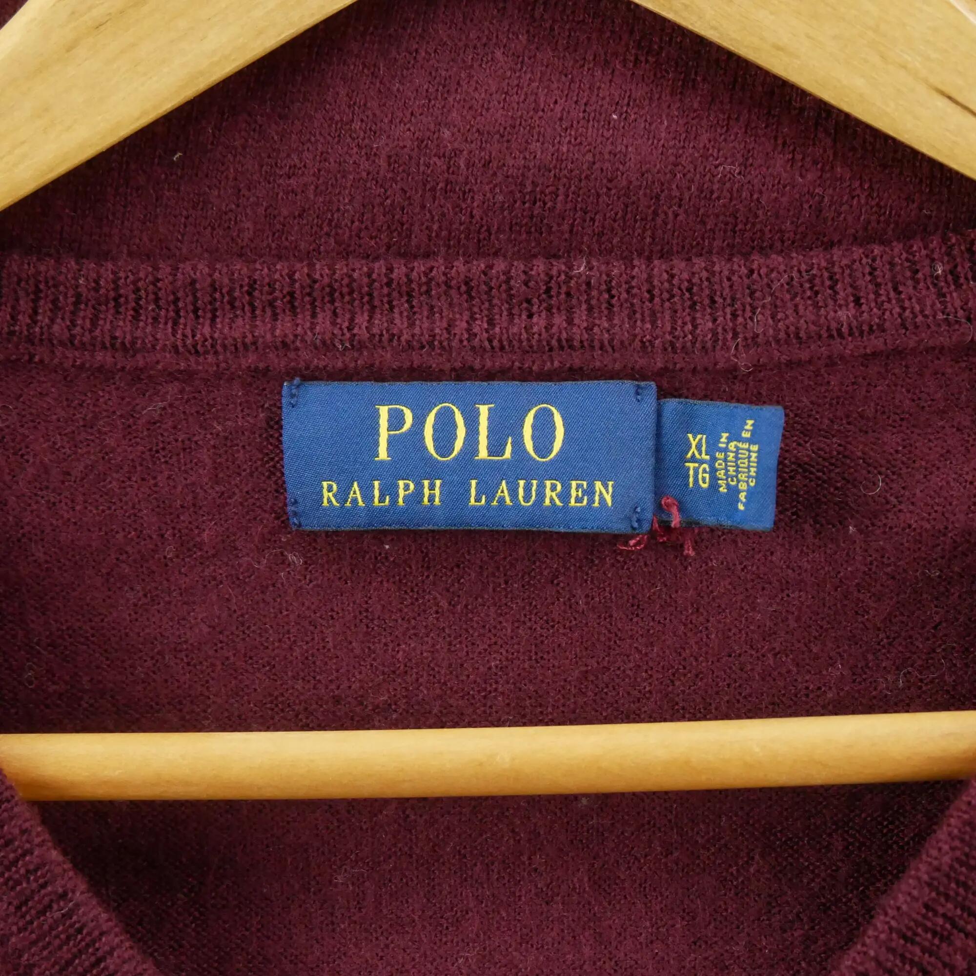 Segunda vida - Pull Polo Ralph Lauren homem colar V - Em muito bom estado 5/6