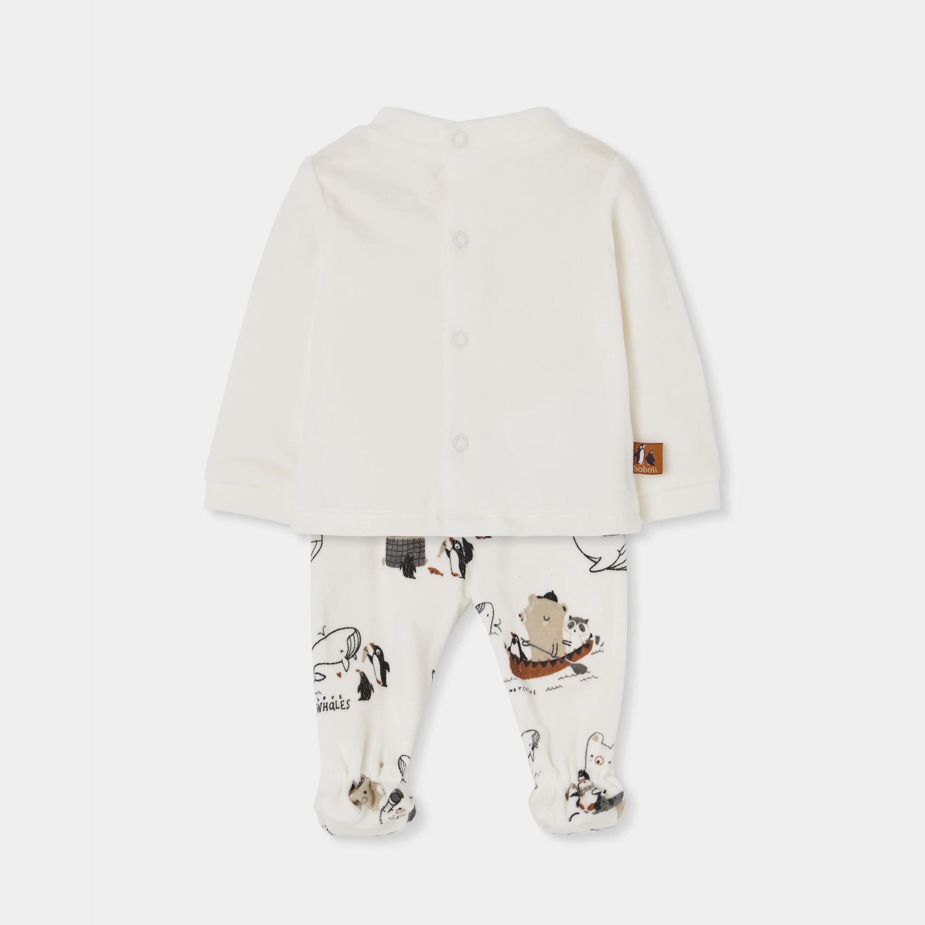 Conjunto punto bebé crudo estampado animales 2/7