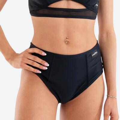 Slip Donna pole dance vita alta dettagli retina Mistika Black