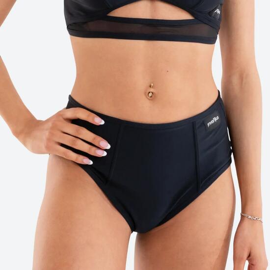 Slip Donna pole dance vita alta dettagli retina Mistika Black