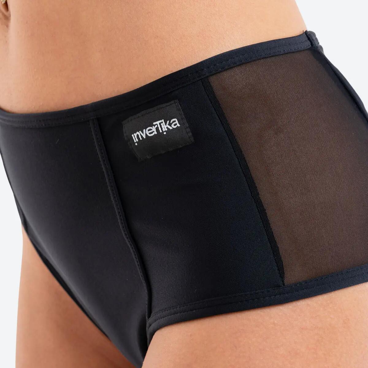 Slip Donna pole dance vita alta dettagli retina Mistika Black 5/5