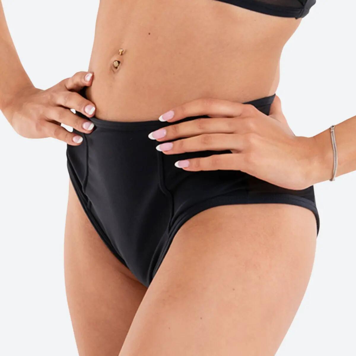 Slip Donna pole dance vita alta dettagli retina Mistika Black 2/5
