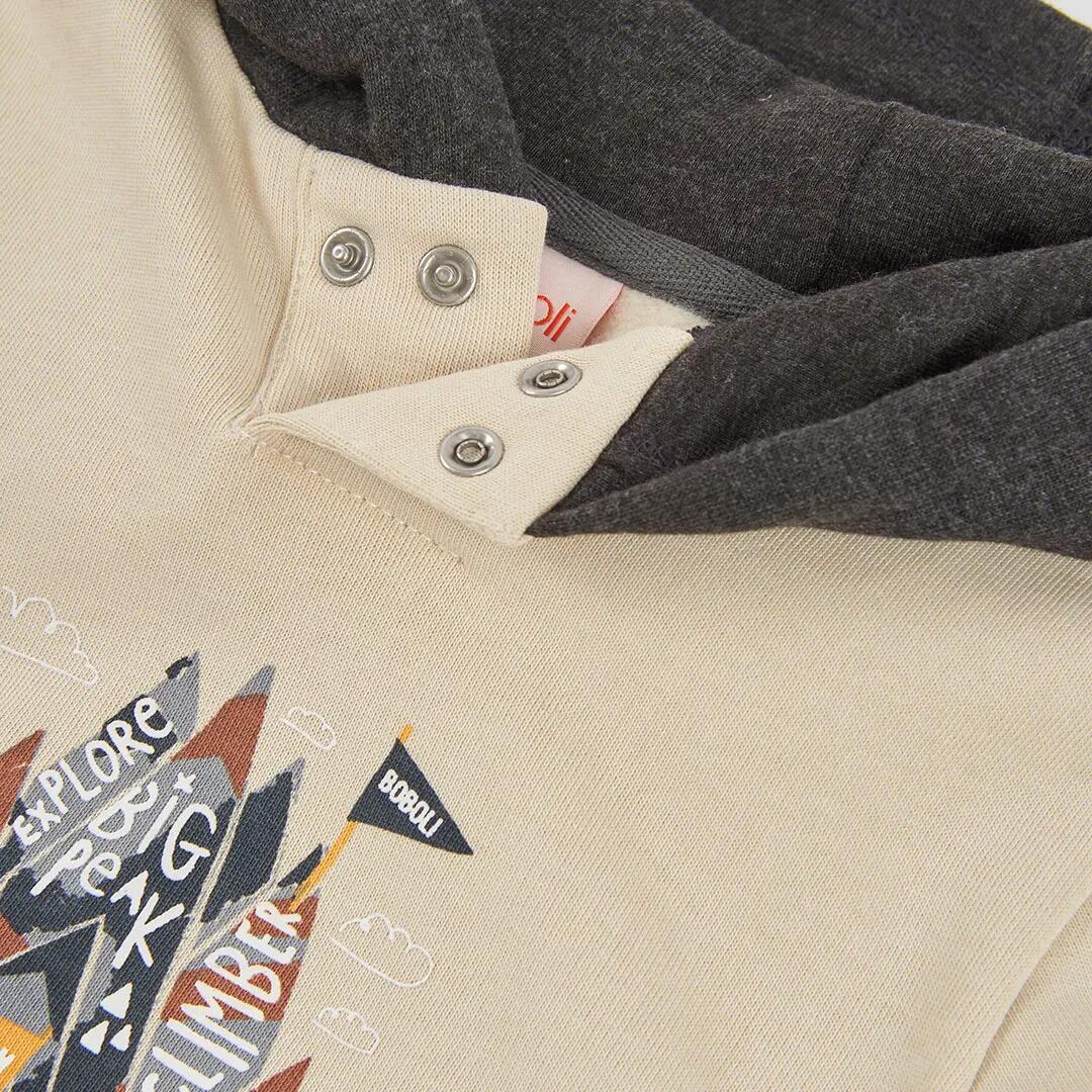 Conjunto felpa niño beige estampado montañas 7/7