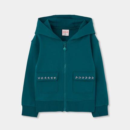Veste fille en molleton avec étoiles