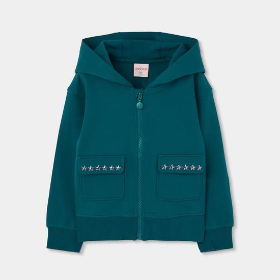 Veste fille en molleton avec étoiles