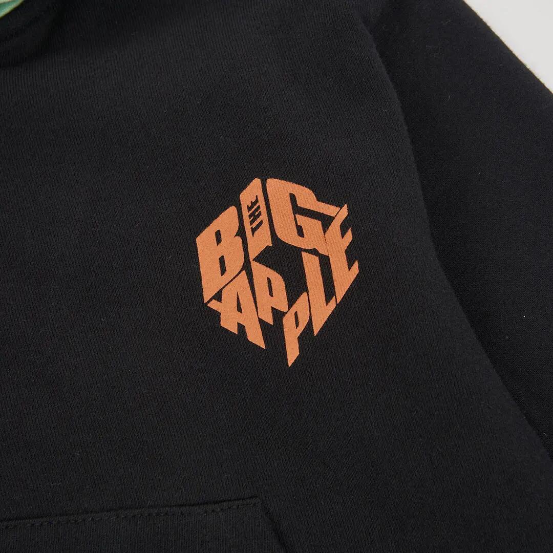 Chaqueta felpa niño negra con capucha 4/4