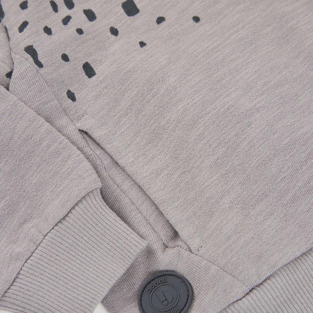Sudadera felpa niño gris con capucha estampada 4/4