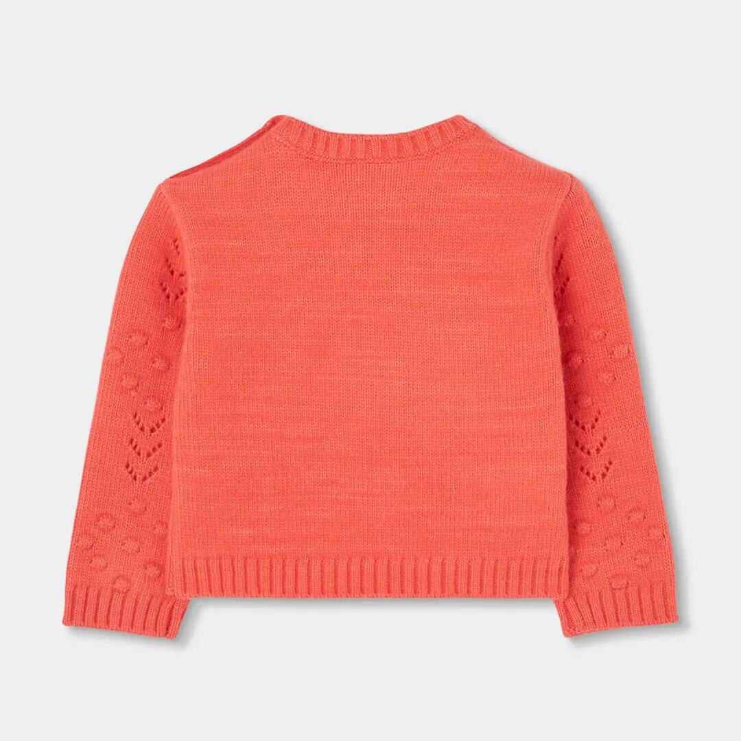 Jersey naranja niña estampado de flor 2/4