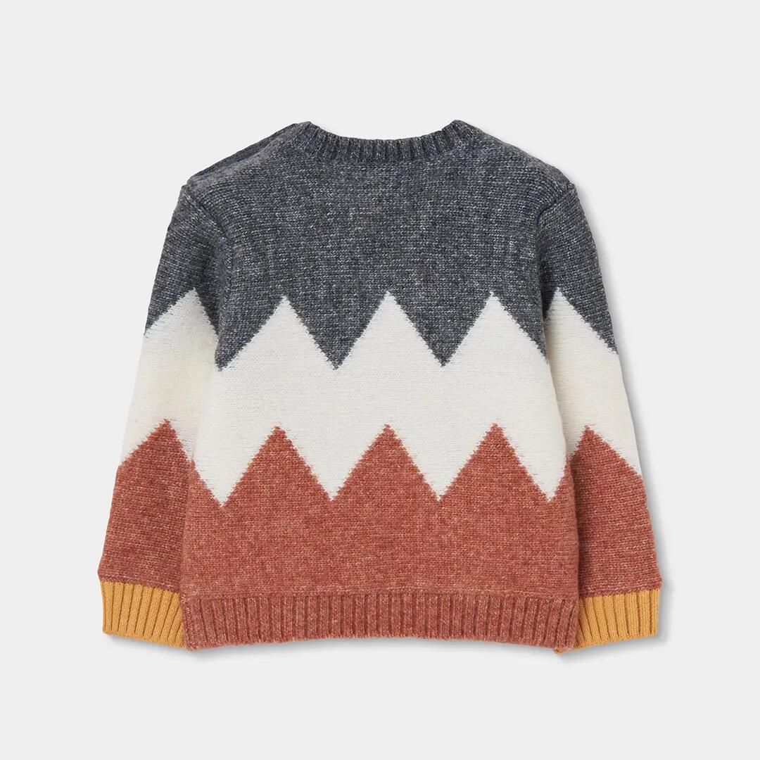 Jersey niño naranja estampado geométrico zigzag 2/4