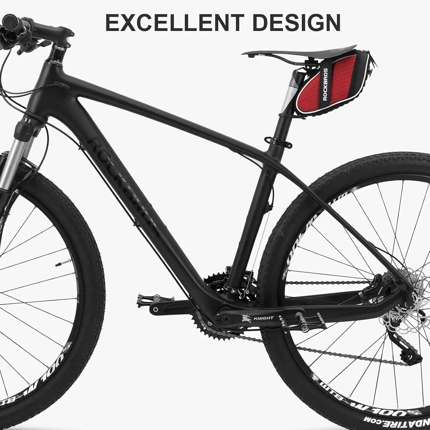 Fahrrad-Satteltasche wasserdicht mit reflektierendem Design & Rücklichthalter 2/8