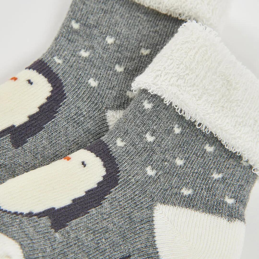 Pack calcetines bebé gris vigoré con pingüino 3/3