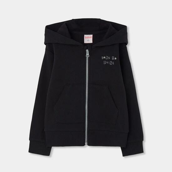 Veste fille en maille avec capuche