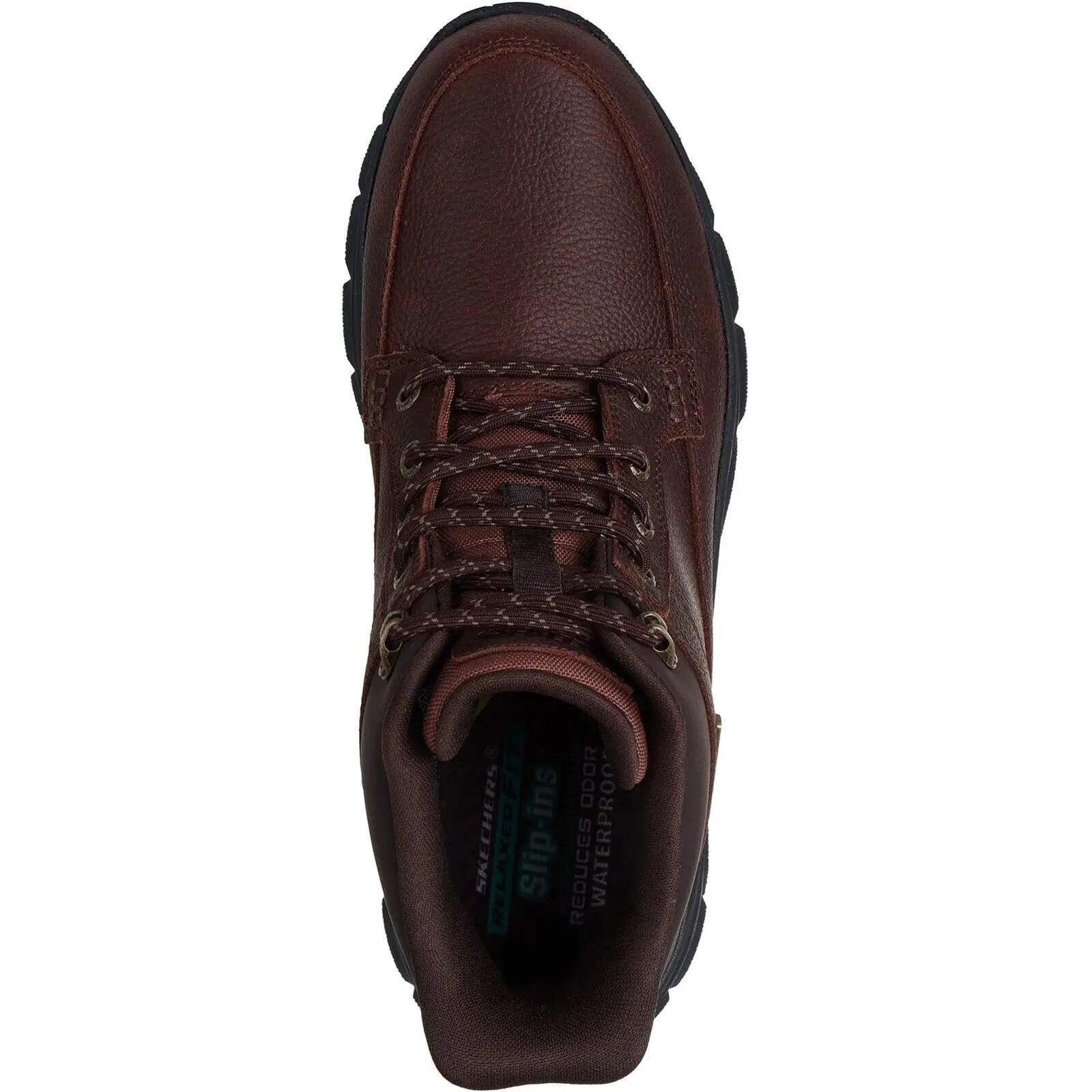 Skechers Respected 2.0 Orson Leather Men's Red Brown Ankle Boots 3/5