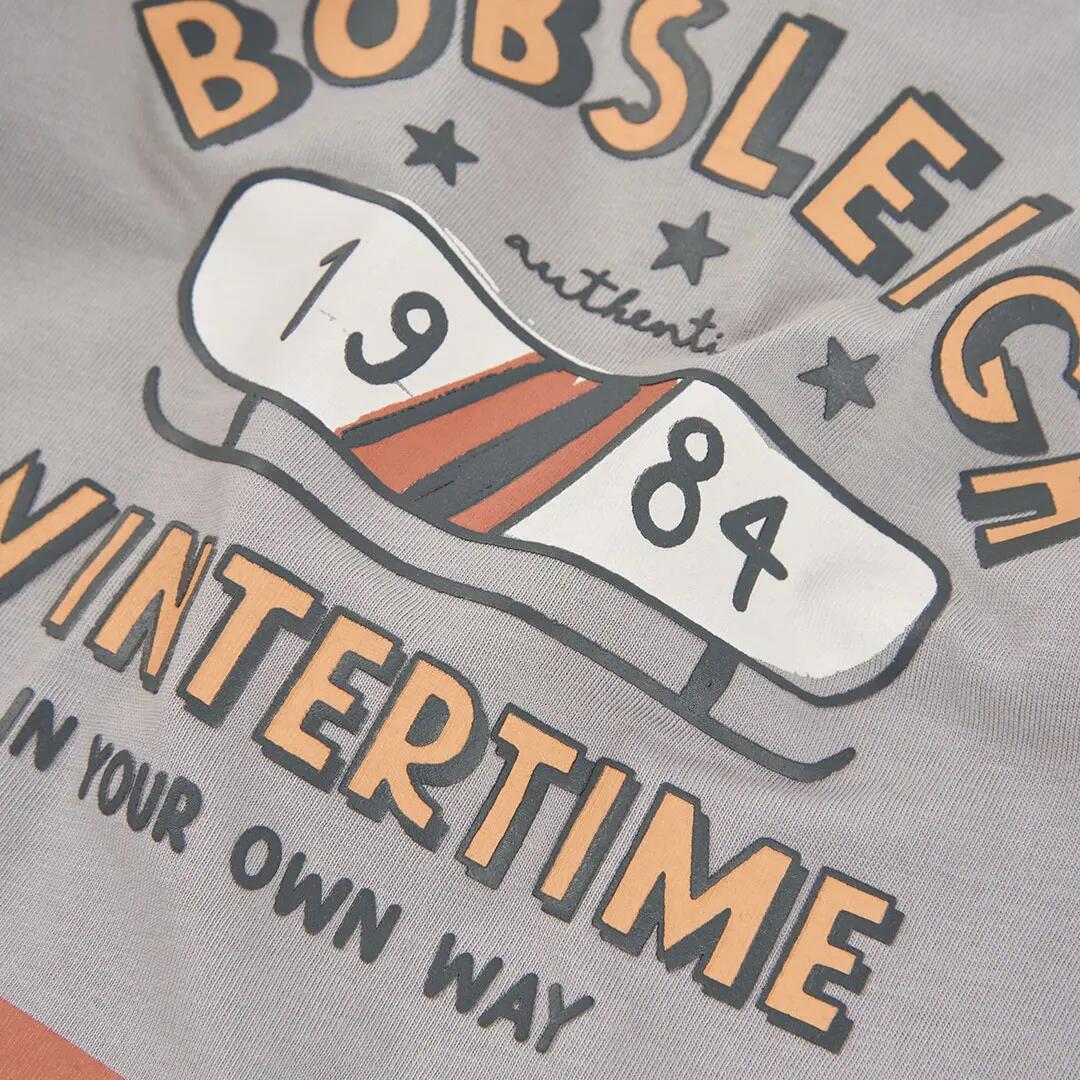 Camiseta punto niño gris estampado Bobsleigh 3/4