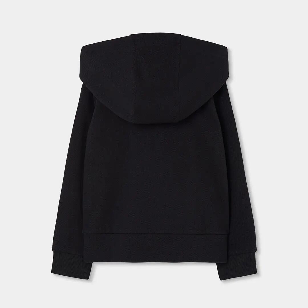 Chaqueta punto niña negra con capucha 2/4
