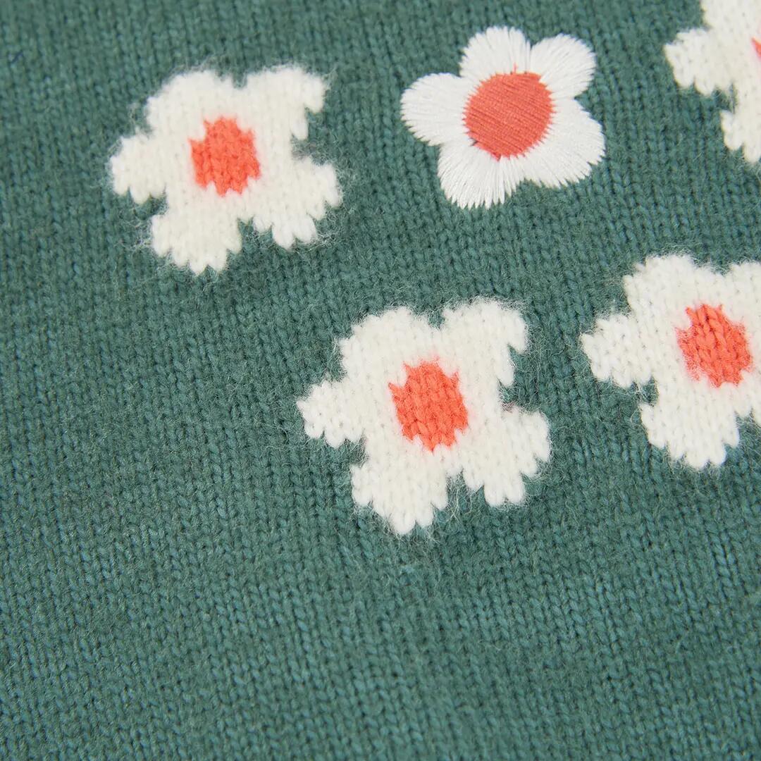 Chaleco niña verde estampado flores 4/4