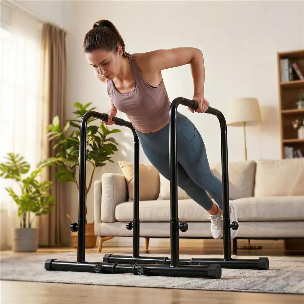 Barres de dips ajustable pour tractions capacité maximale 227 kg noir 4/4