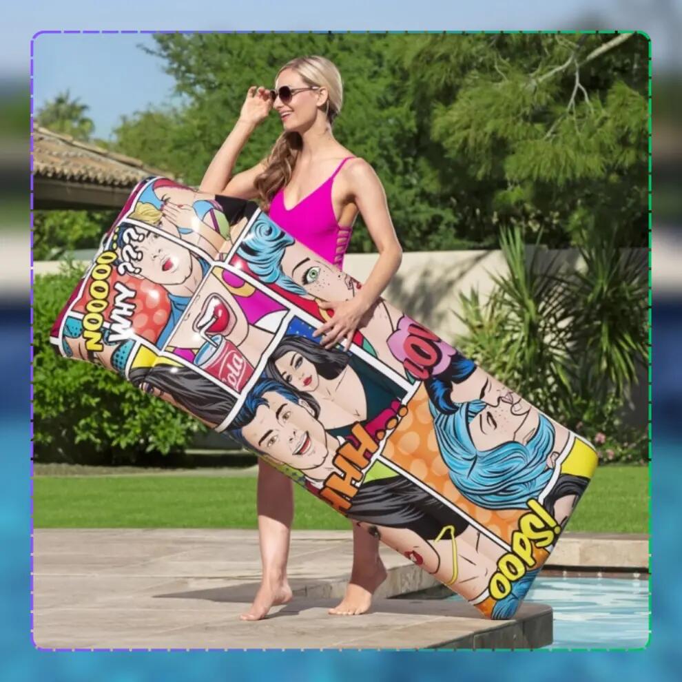 BESTWAY MATERAC DMUCHANY DO PŁYWANIA PLAŻOWY NA BASEN KOMIKS 183cm 7/7
