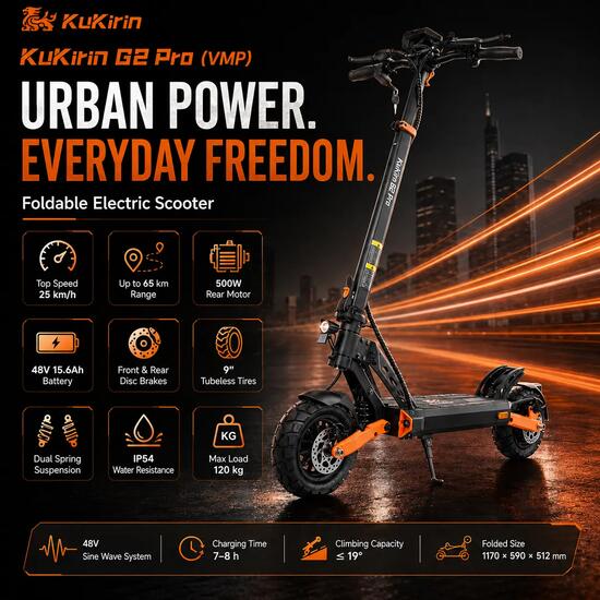 KuKirin G2 Pro - Trottinette électrique conforme à la réglementation DGT