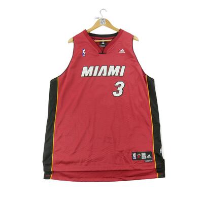 Tweedehands - adidas heren basketbalshirt nba heat miami 3 rood - als nieuw