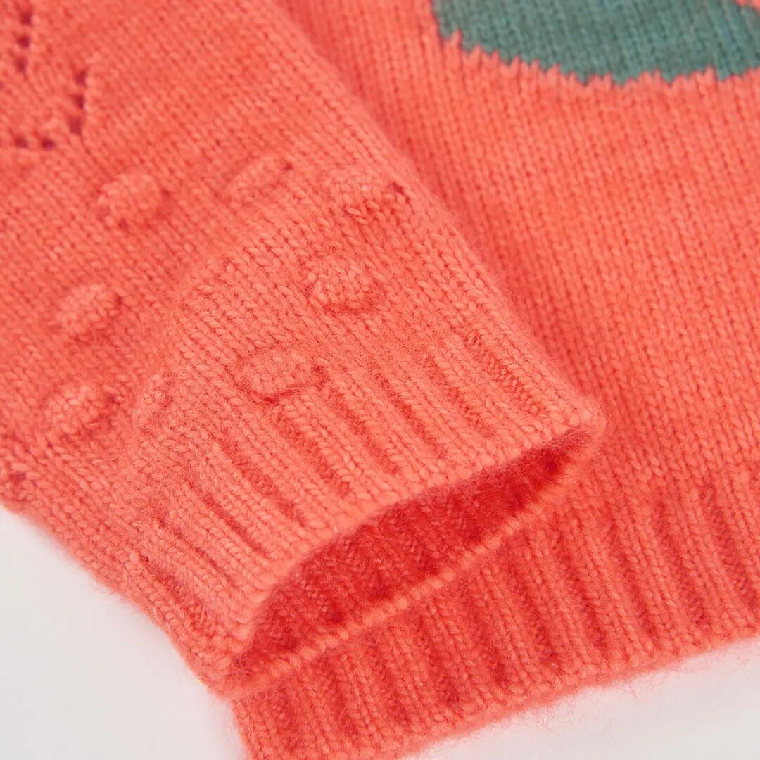 Jersey naranja niña estampado de flor 4/4