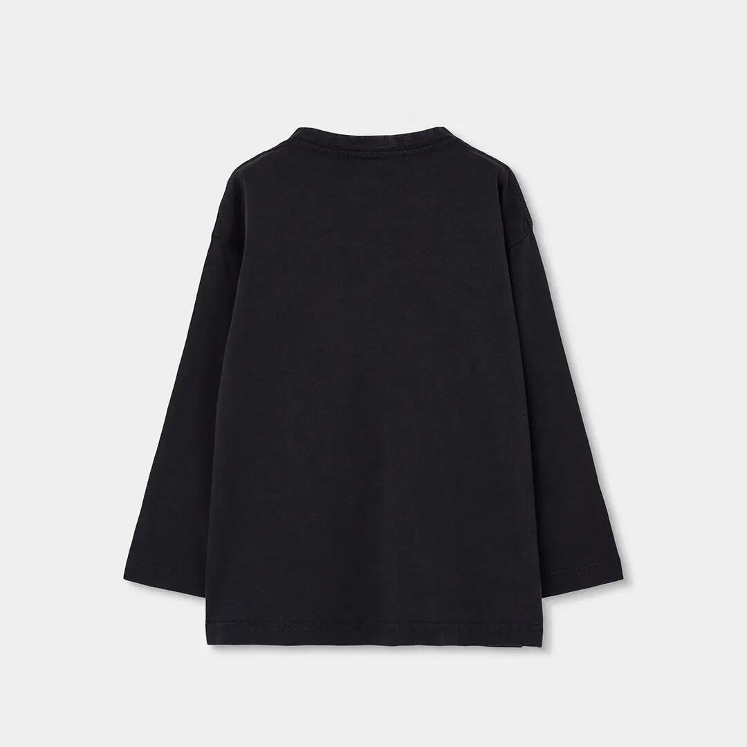 Camiseta punto niño negra con texto URBN 2/4