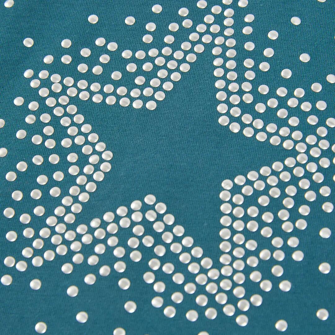 Camiseta punto niña verde con estrella de strass 3/4