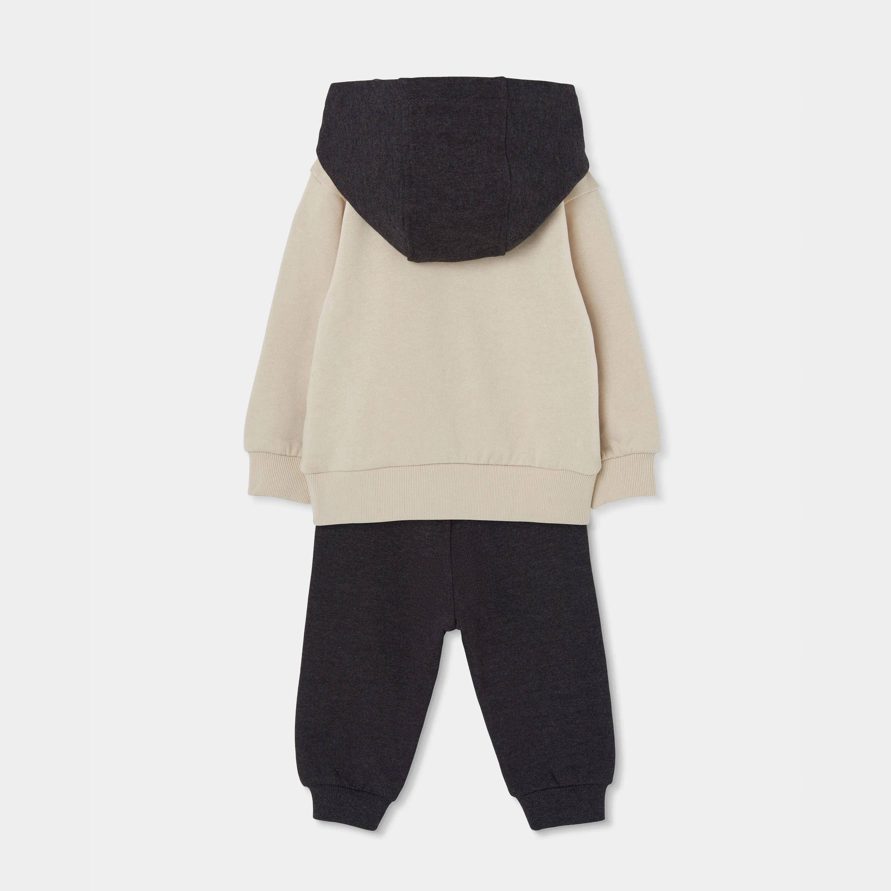 Conjunto felpa niño beige estampado montañas 2/7