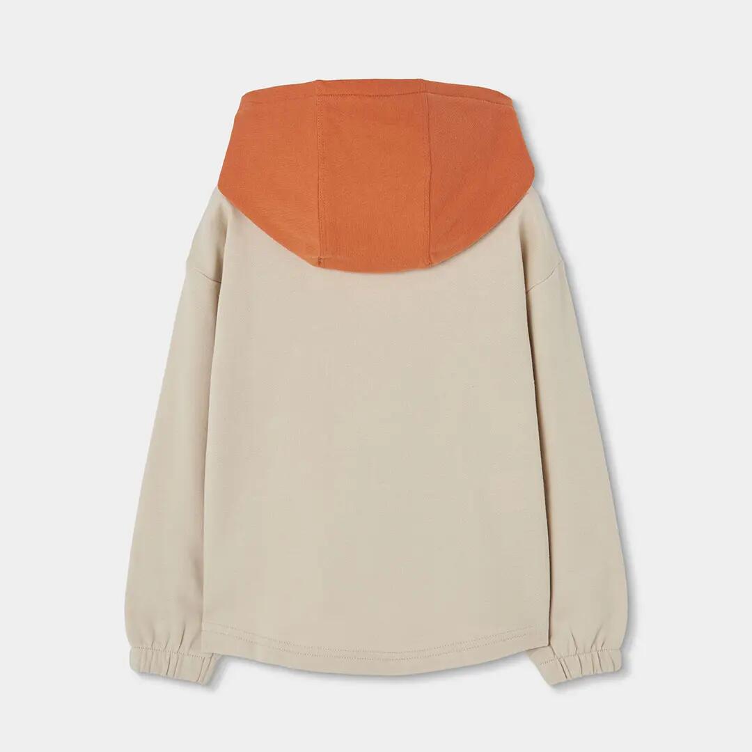 Sudadera felpa niño beige con capucha Freedom 2/4