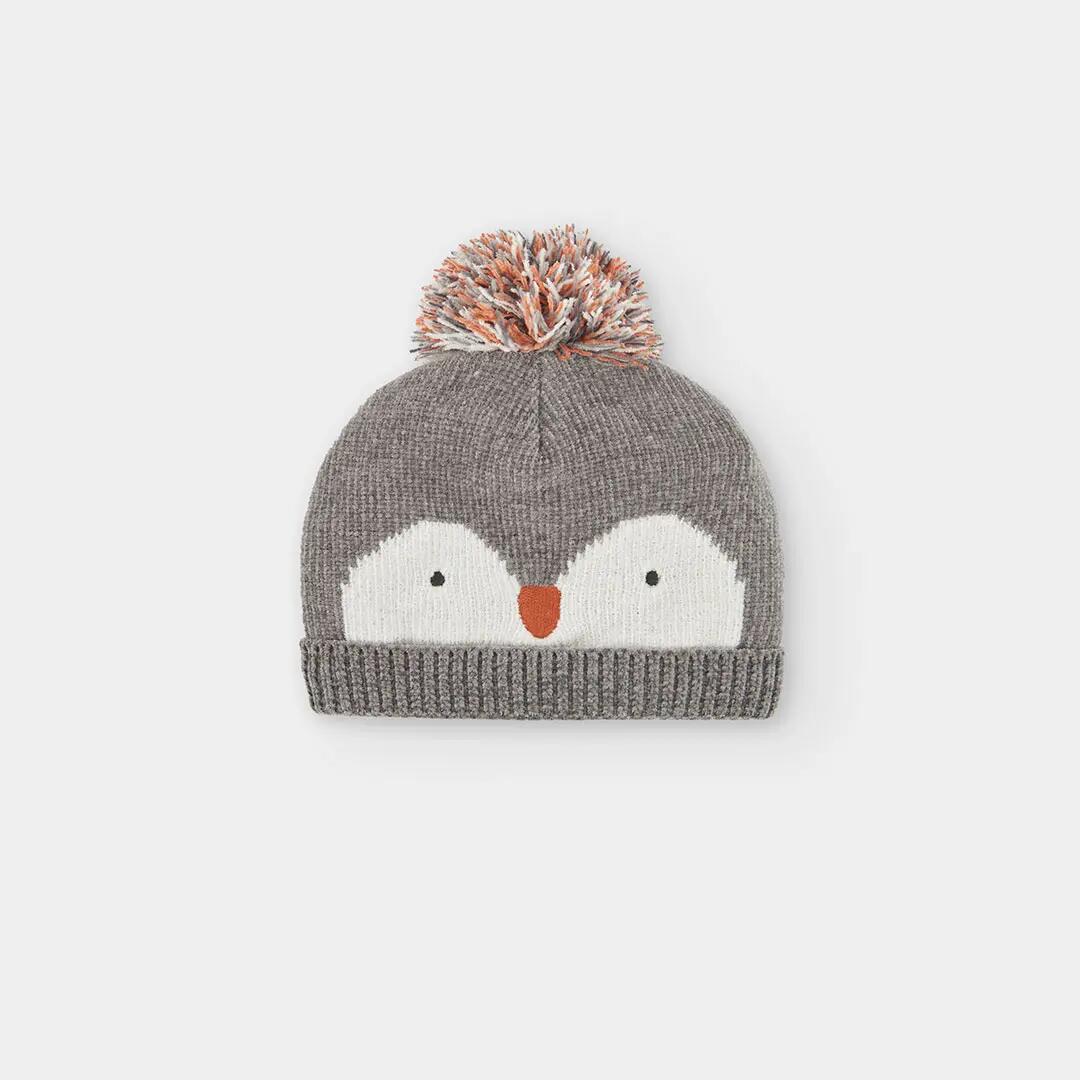 Gorro gris vigoré con diseño de pingüino 1/3