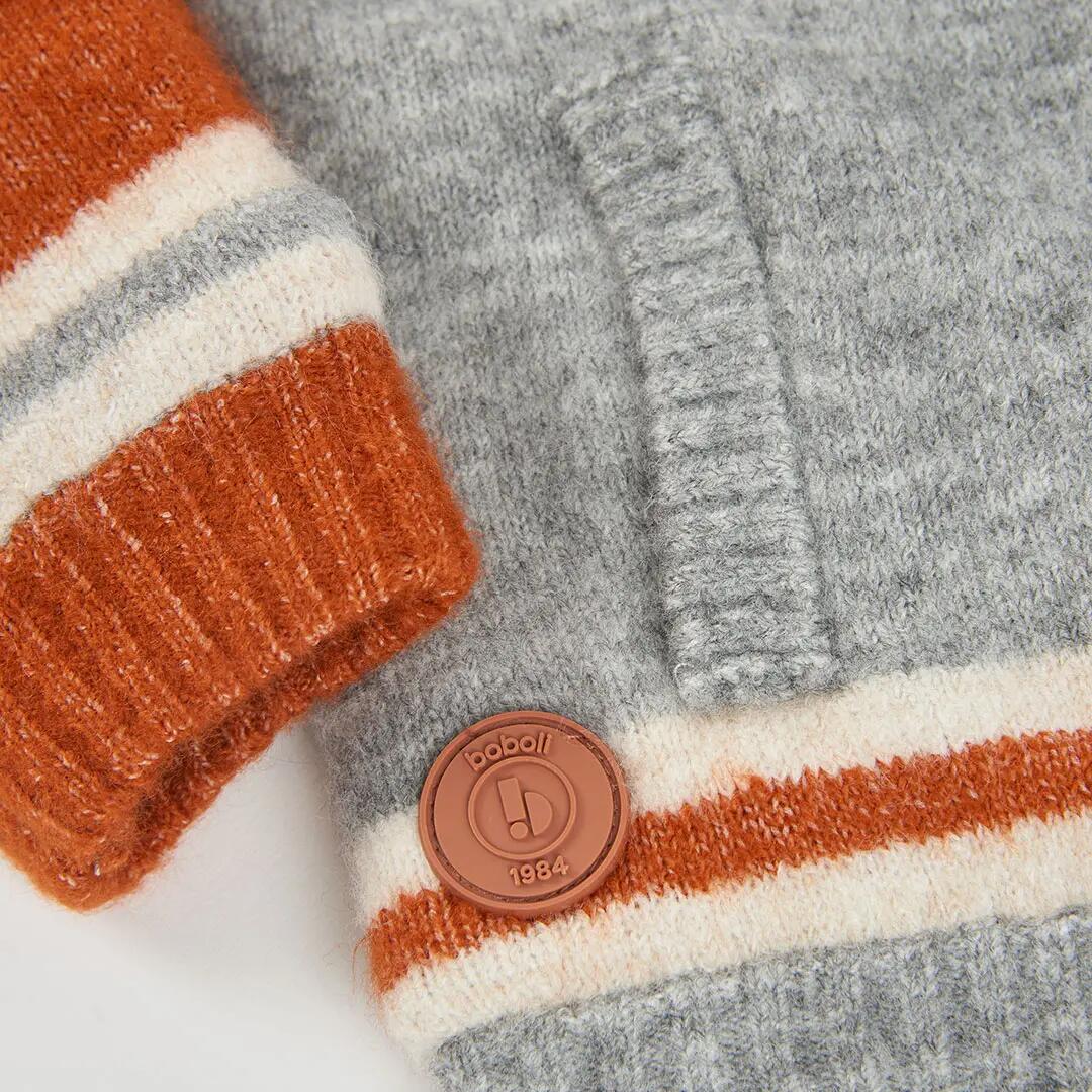 Chaqueta punto gris vigoré con capucha niño 4/4