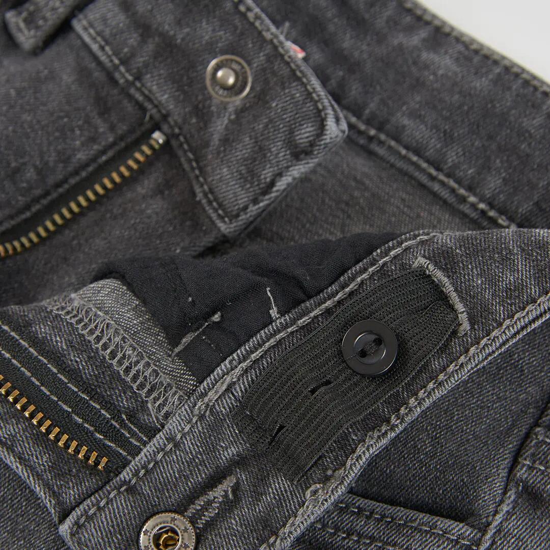 Pantalón denim elástico niño gris 3/4
