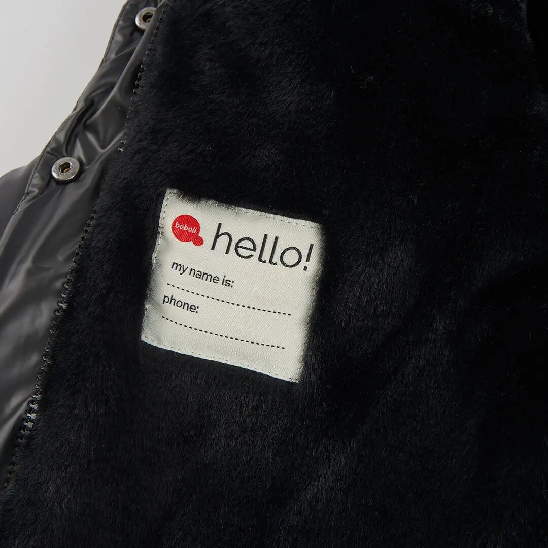 Parka tejido técnico niña negra con capucha 4/4