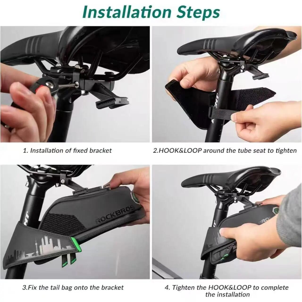 Fahrrad-Satteltasche 0,7L / 0,9L wasserdicht mit Rücklichthalter – für MTB & Ren 7/7