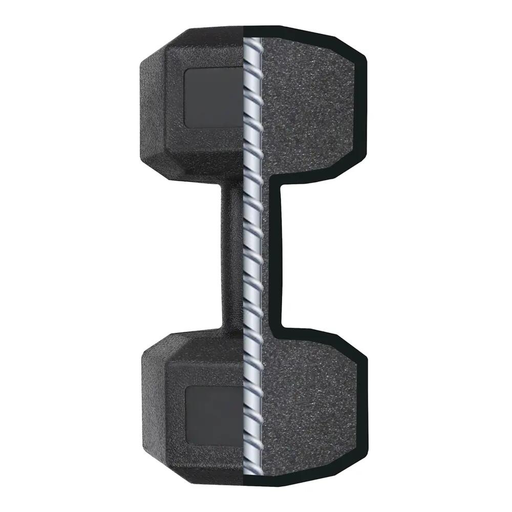 Coppia di manubri da 5 kg per fitness e allenamento di forza, neri 5/7