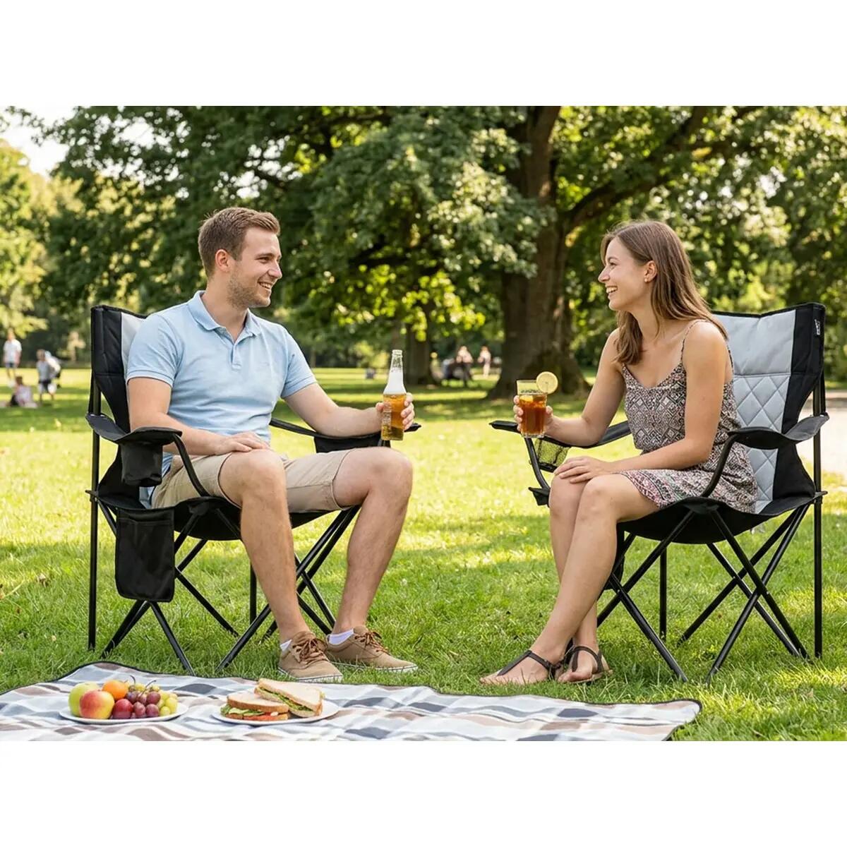 Cadeira de campismo dobrável Quilta – confortável - compartimento refrigerado 10/14