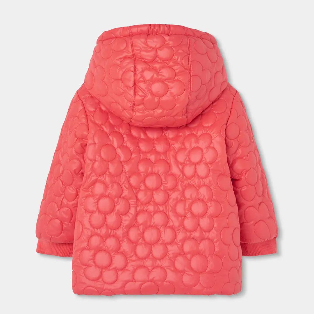 Parka tejido técnico niña naranja estampado flores 5/7