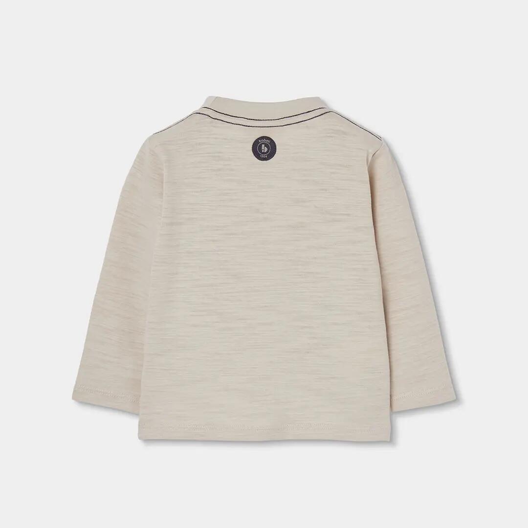 Camiseta punto niño beige estampado skate 2/4