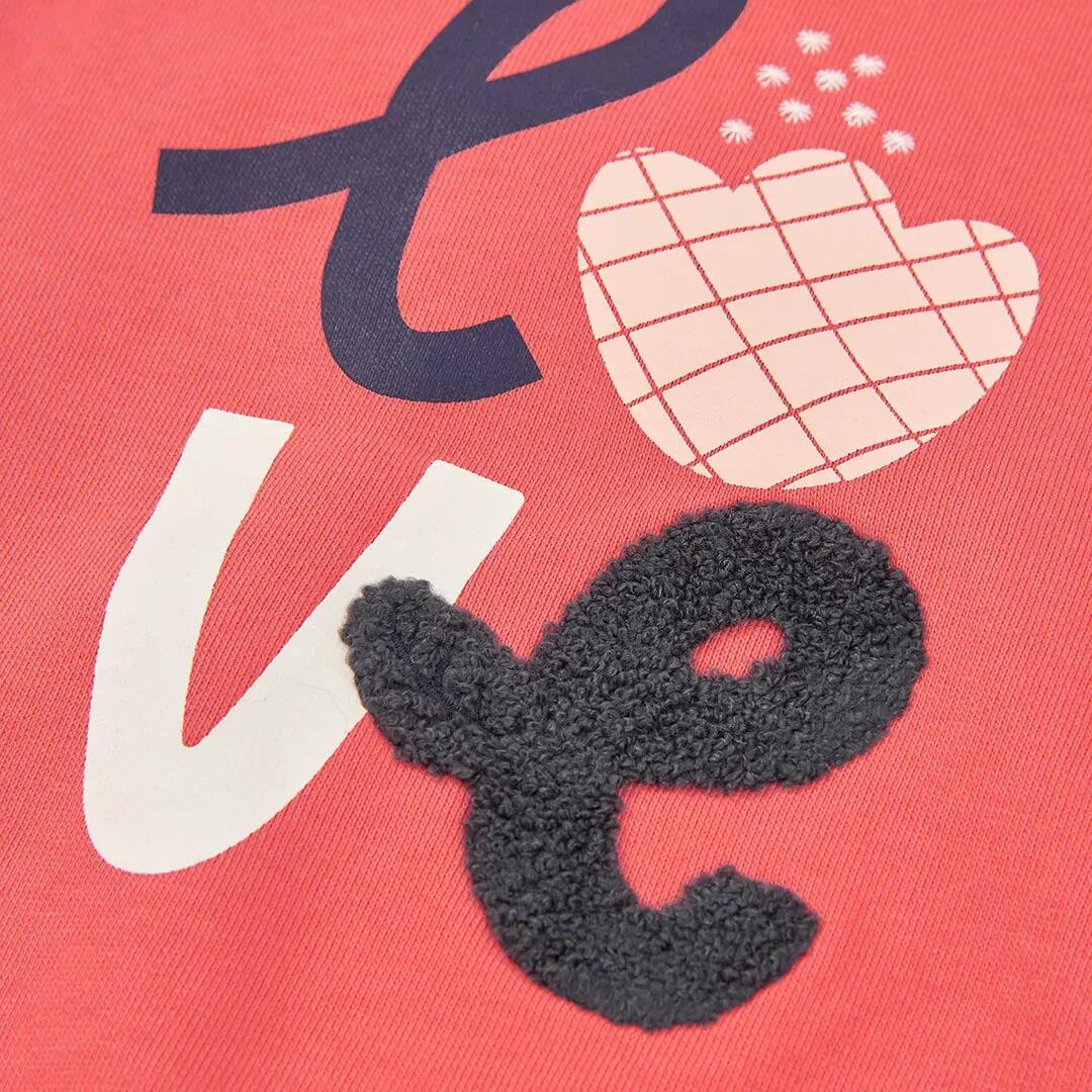 Conjunto punto niña naranja estampado love 7/7