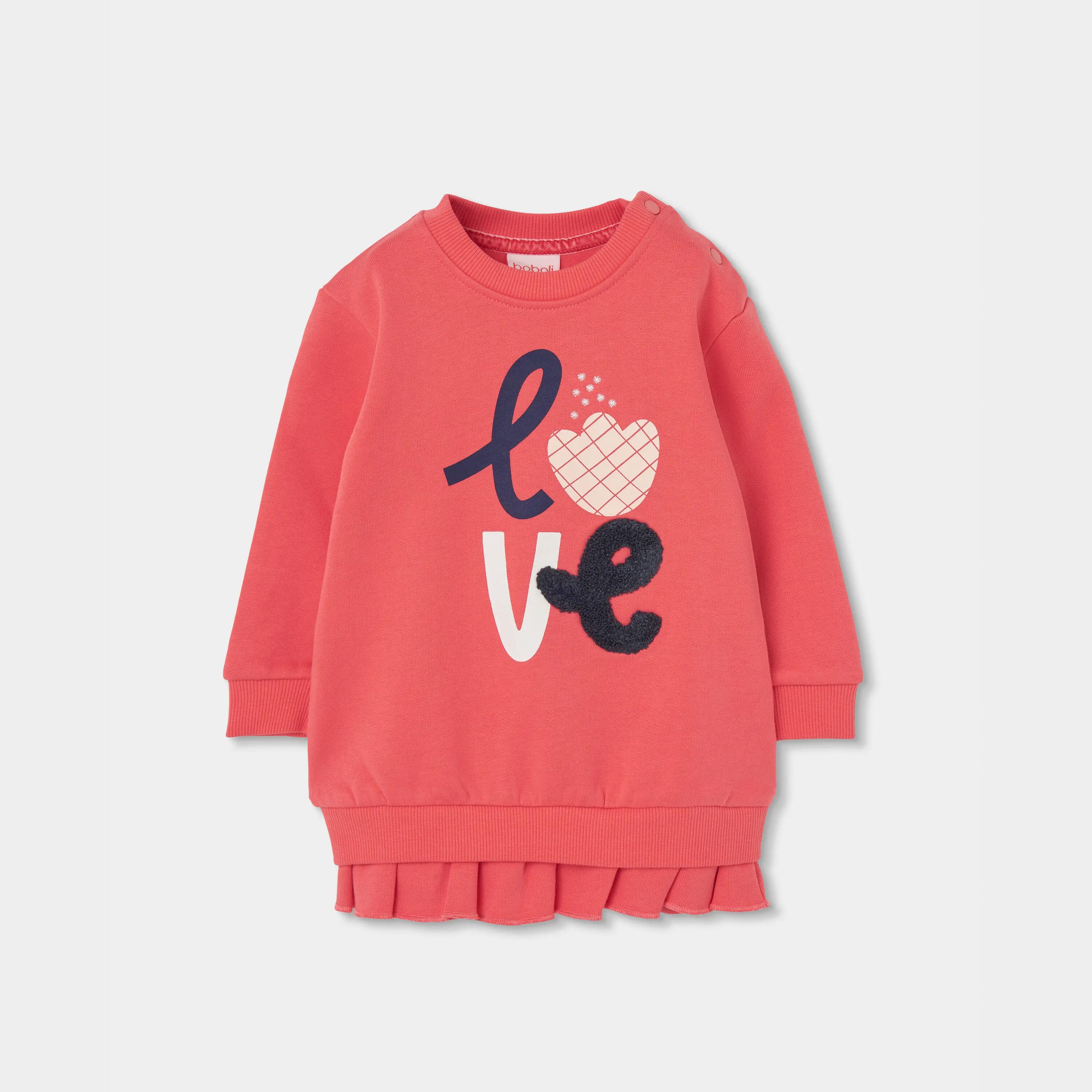 Conjunto punto niña naranja estampado love 3/7
