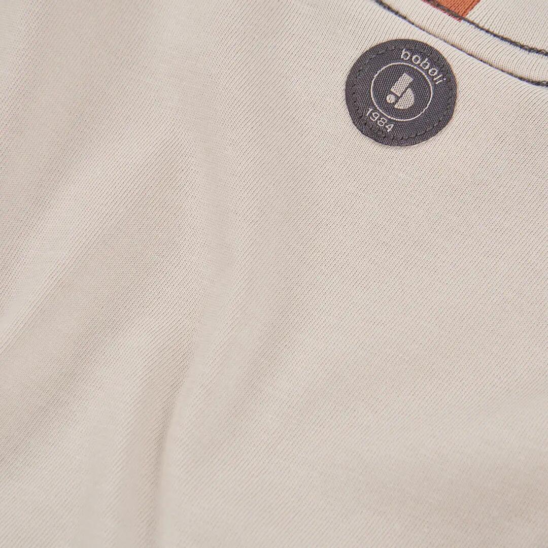 Camiseta punto niño beige estampado montaña 4/4