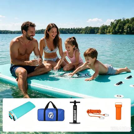 Plateforme flottante - Natation - Unisexe - PVC Drop-Stitch - Vert
