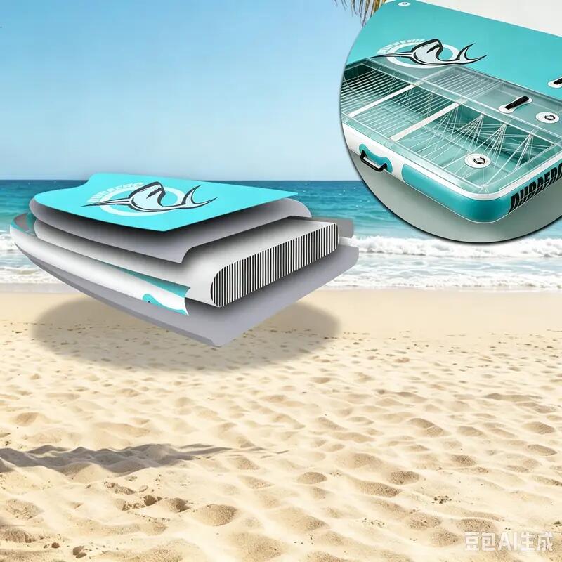 Plateforme flottante - Natation - Unisexe - PVC Drop-Stitch - Vert 2/5