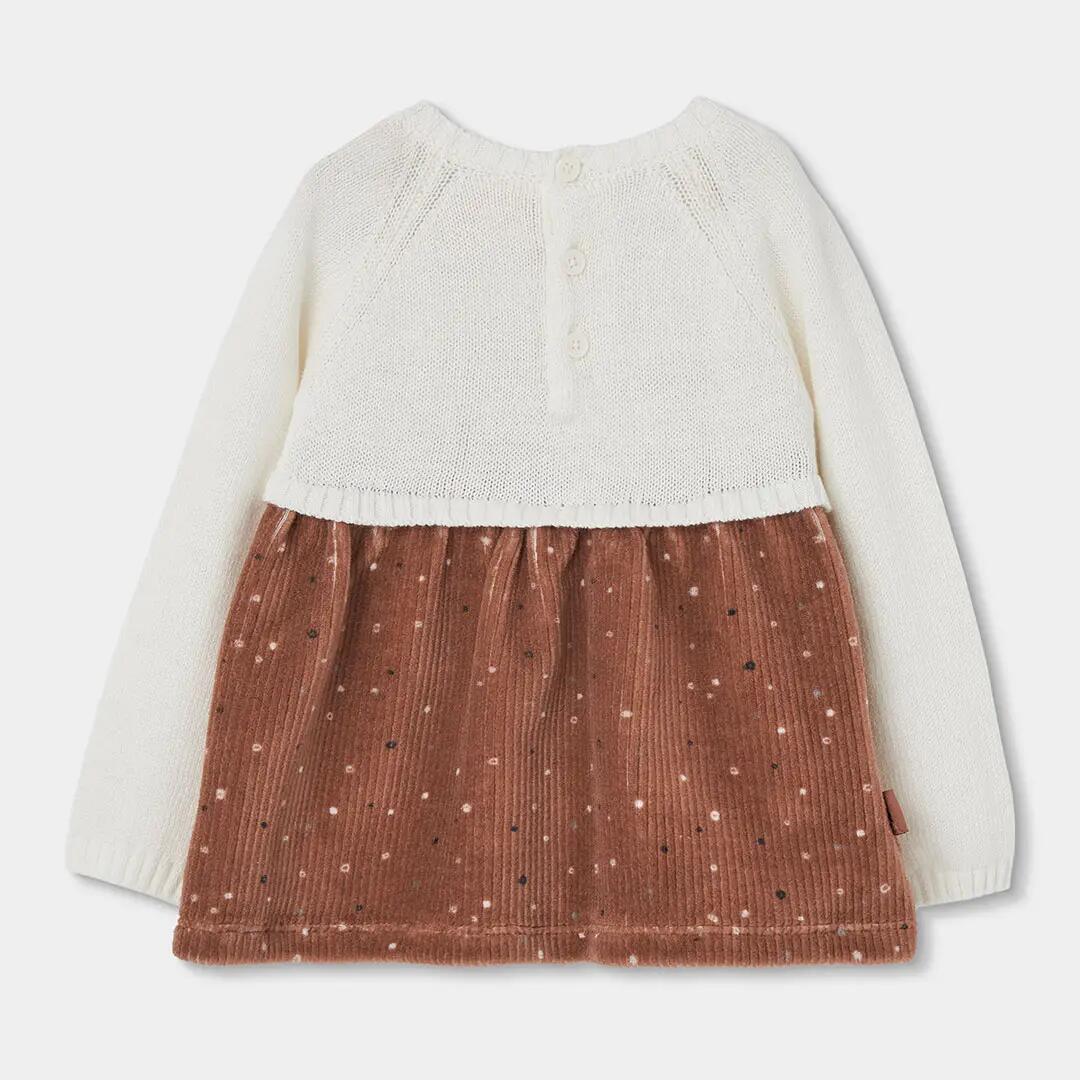 Vestido punto blanco combinado con pingüino 2/4
