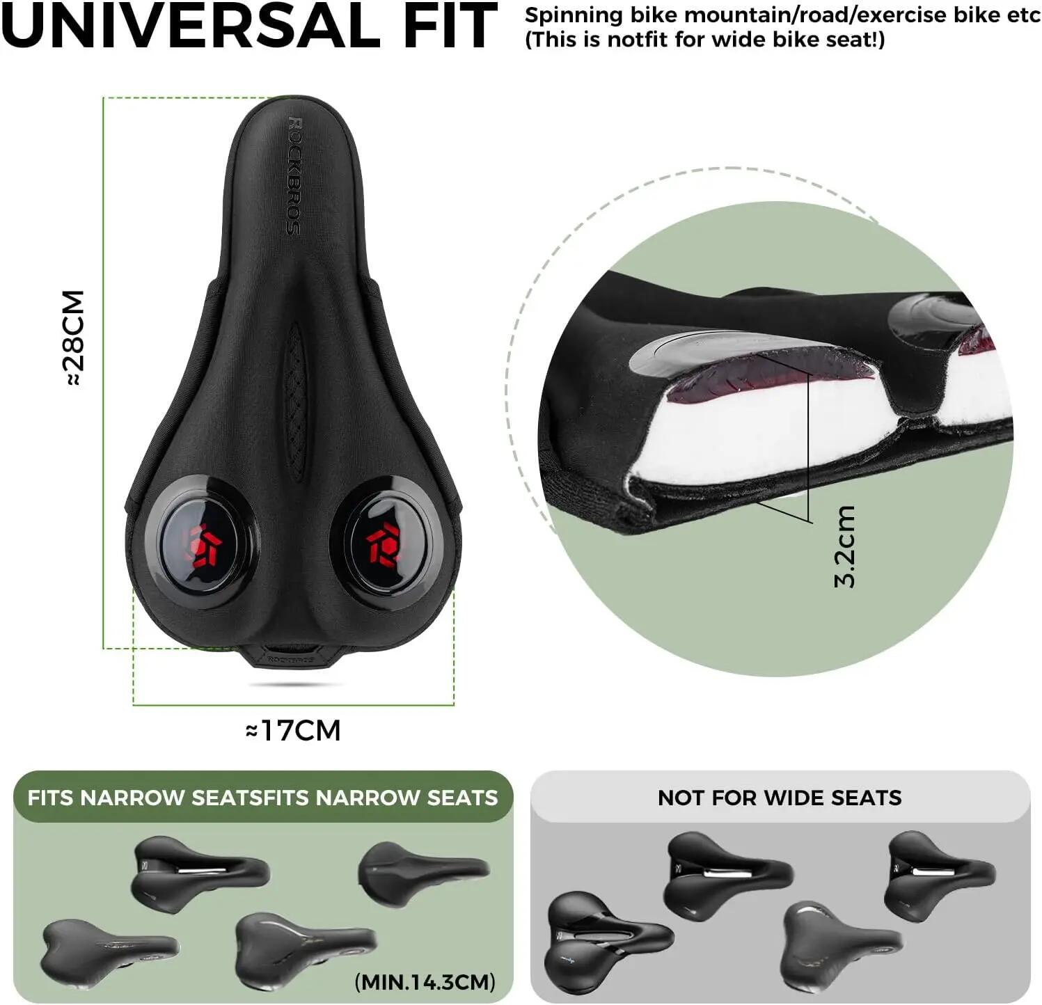 Fahrrad-Sattelbezug Gel gepolstert atmungsaktiv – für MTB, Rennrad & E-Bike 7/7