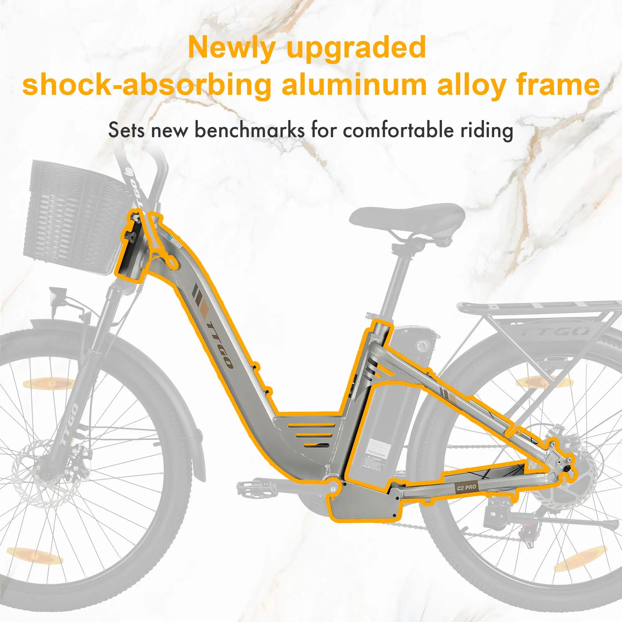 C2 PRO Bicicleta elétrica para adultos, Bateria 36V 18Ah, Pneus de 26 polegadas 8/8