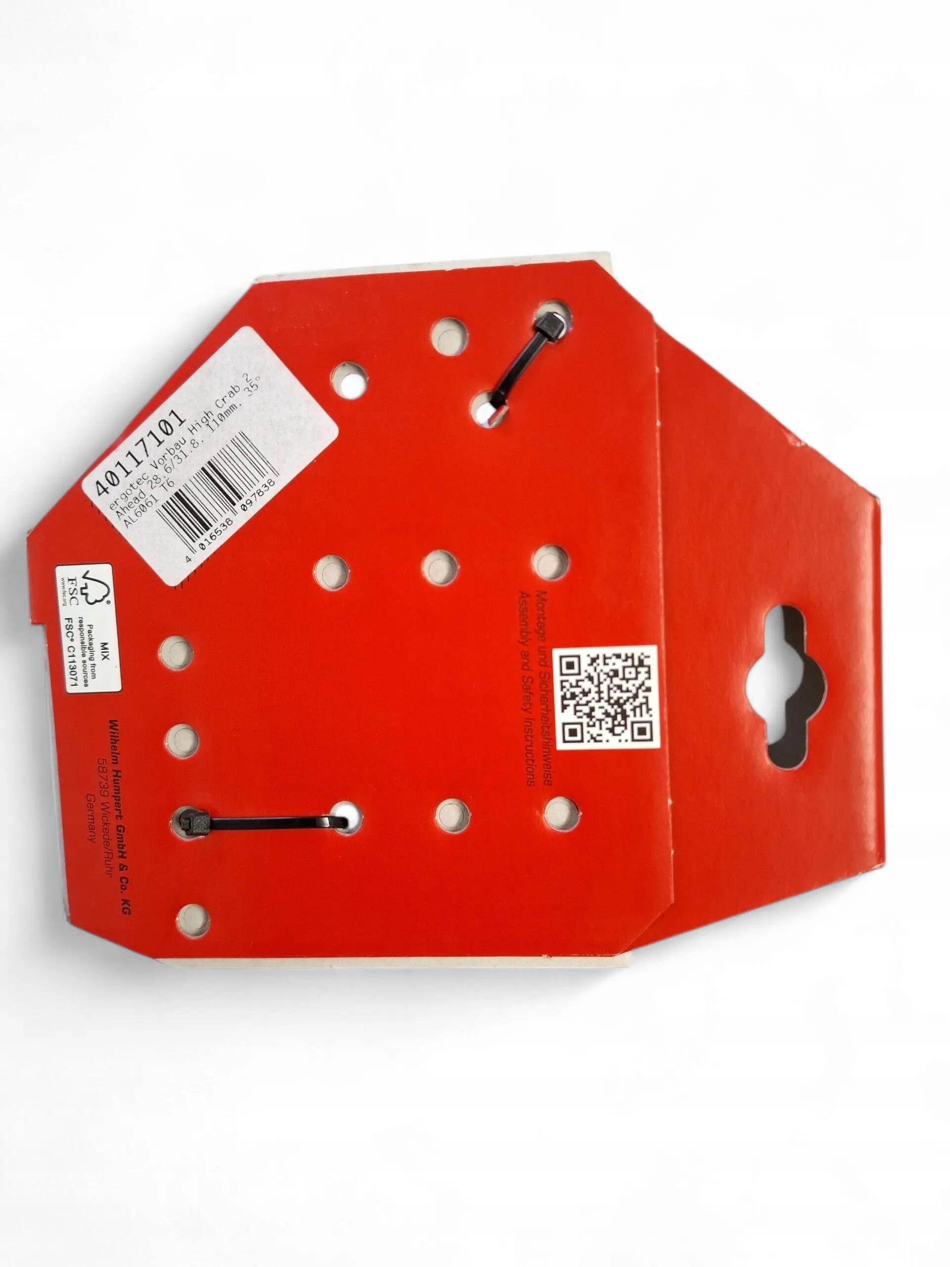 Attacco manubrio Ergotec High Crab 2 Ahead per bicicletta 3/4