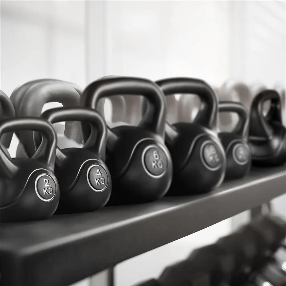 Ensemble de 4 kettlebells poid réglable 2/4/6/8 kg fitness musculation noir 12/12