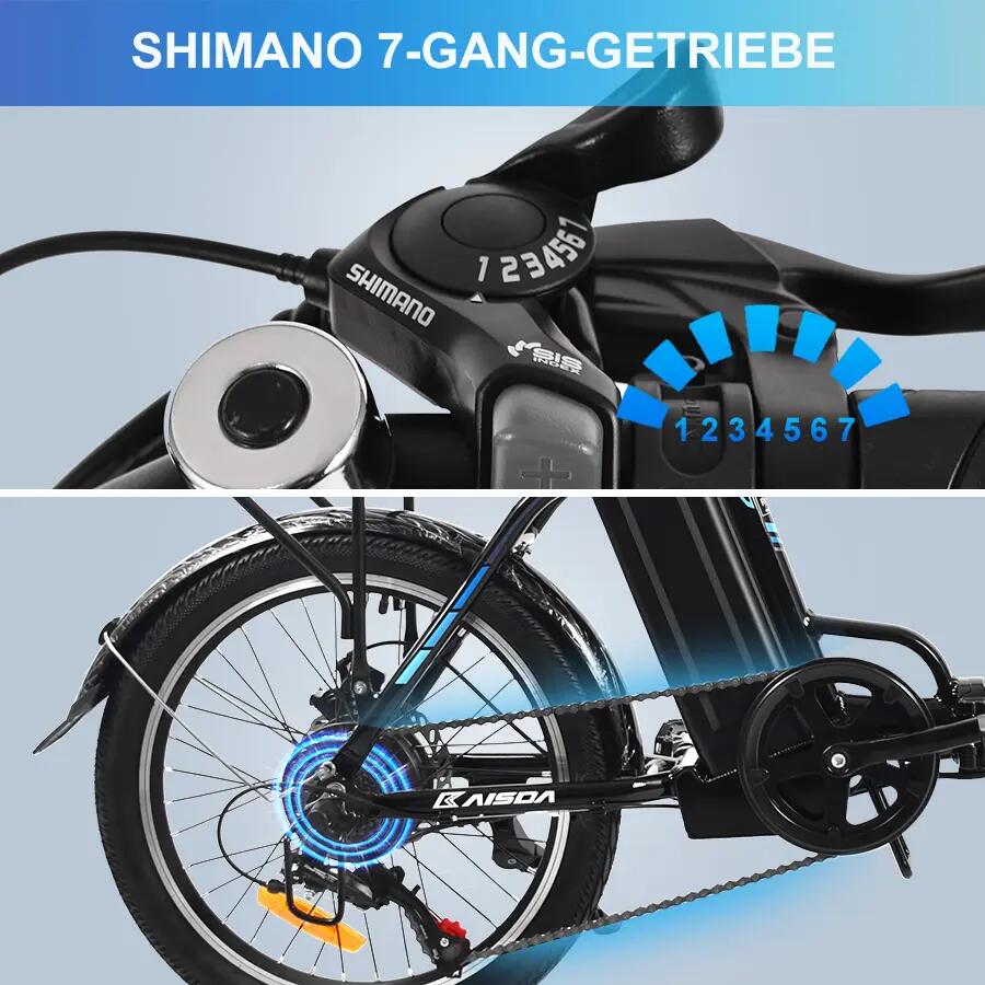 Bicicletta Elettrica Urbana K7 Motore 250W, Pneumatico 20 Pollici, Batteria 36V 7/10