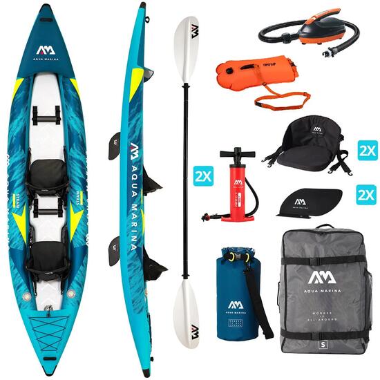 Kajak Aqua Marina STEAM-412 cm 2-osobowy cm +2x KP-1 +Pompka EP-T16 +Bojka